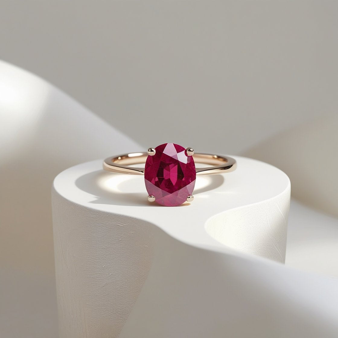 The Radiant Oval Ruby Ring